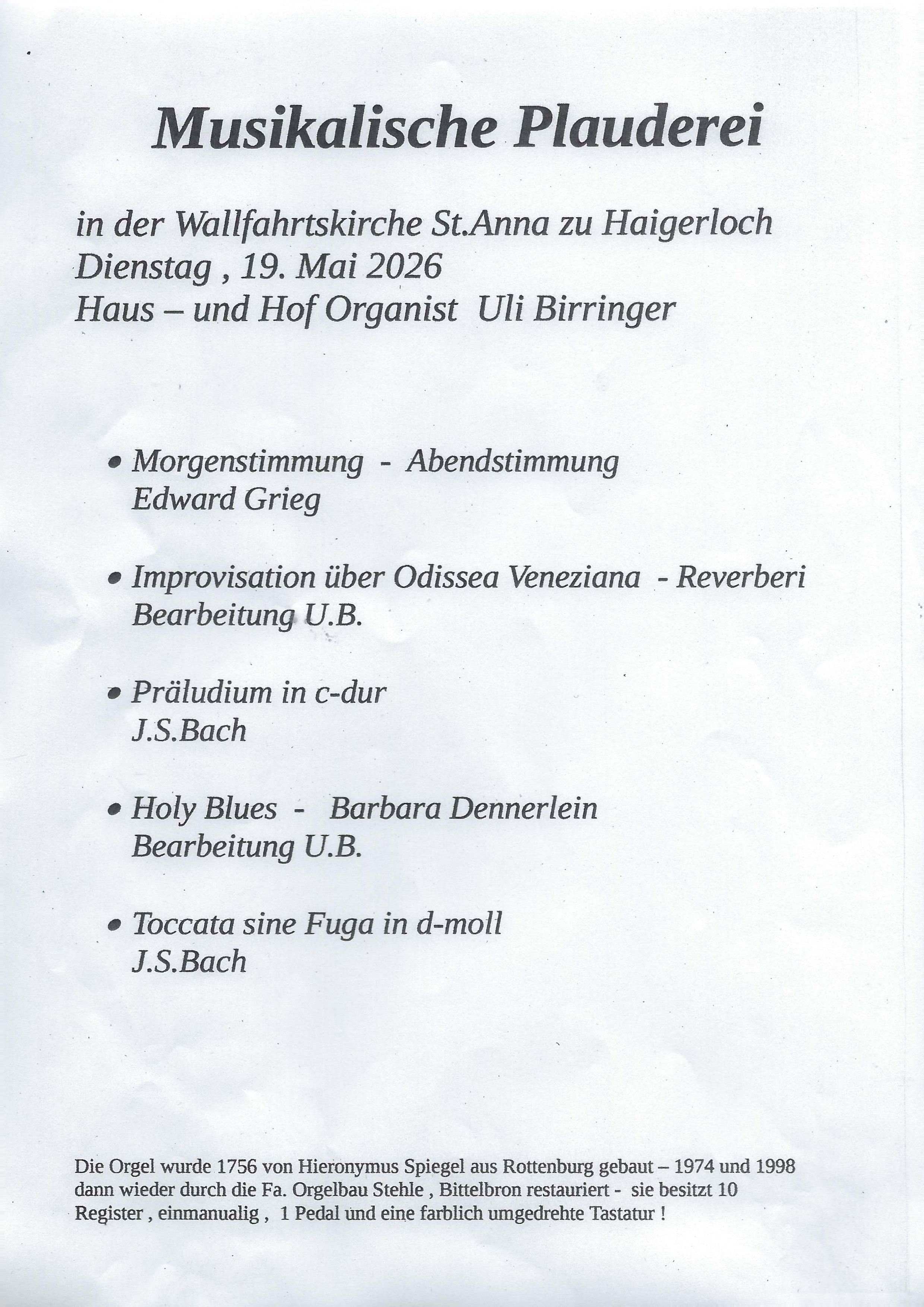 Konzertprogramm
